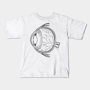 Eyeball Line Art Large Kids T-Shirt